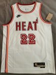 Maillot de Basket #22 Butler Miami heat 22-23 Vintage Blanc Imprimé